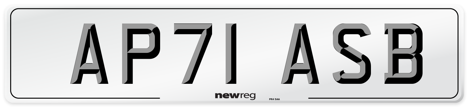 AP71 ASB Number Plate from New Reg